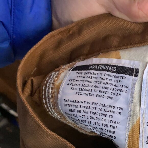 Carhartt FRB152BRN Flame Resistant Work Dungaree Canvas Pants Size 36 - Picture 8 of 9